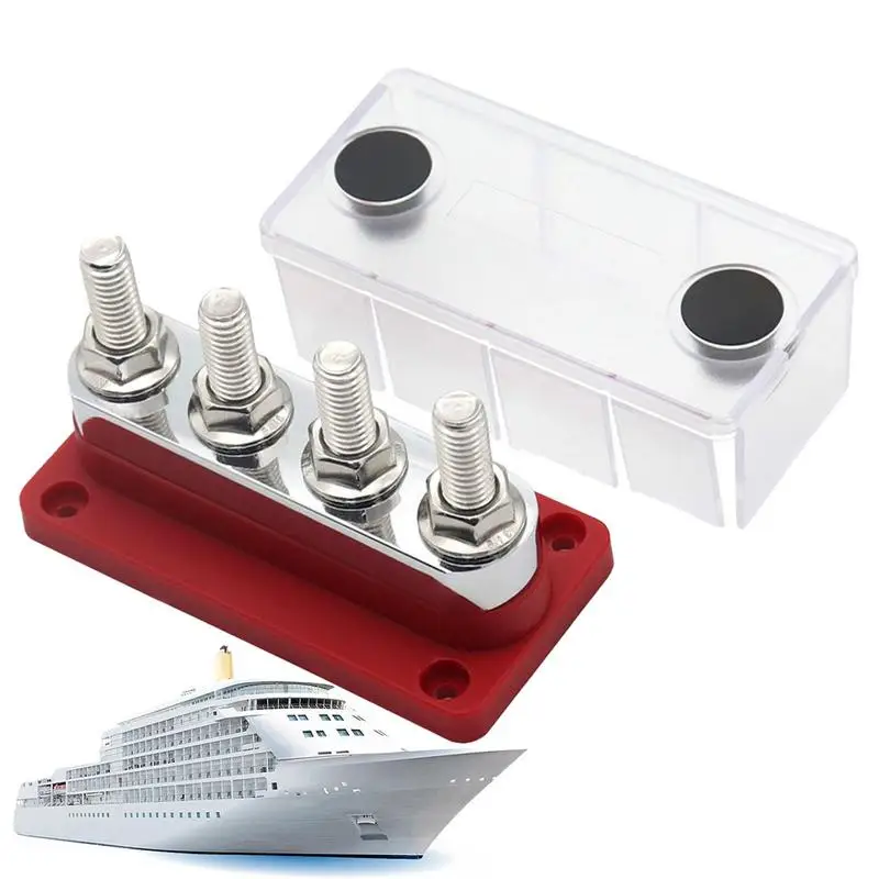 

Marine Bus Bar 12V 12-48V 600A Terminal Studs High Current Terminal Block Power Distribution Replacement For RV Marine Boating