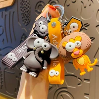 funny eye popping keychain cute cartoon epoxy car key chain ring bag small pendant accessories wholesale