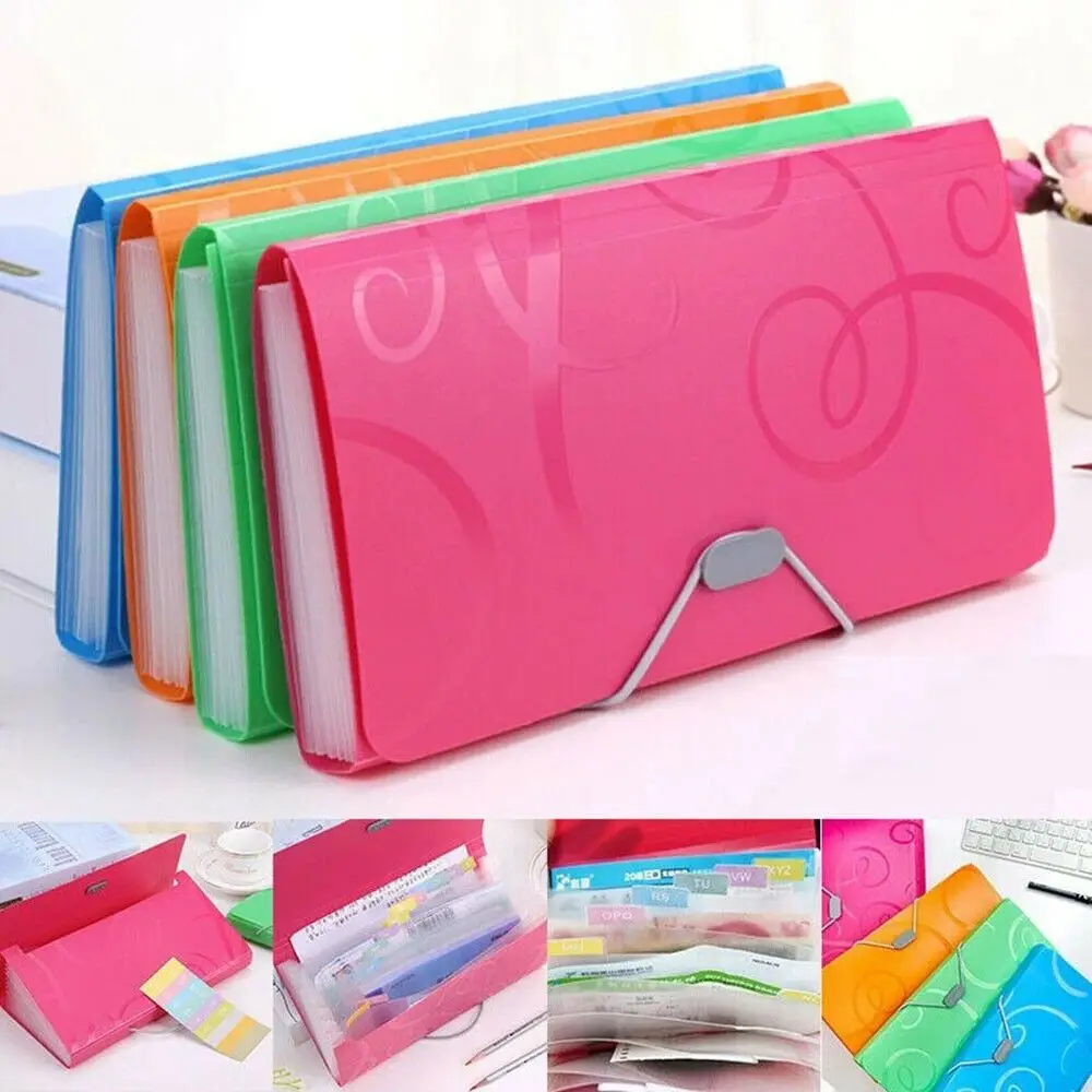 

School Wallet Bag Pocket Expanding Filing Storage Organiser File Box Document Storage