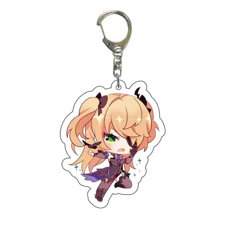 

Genshin Impact Kaedehara Kazuha Barbara Gunnhildr Acrylic Keychain Badge Cartoon Cosplay Key Chain Pendant Props Accessories