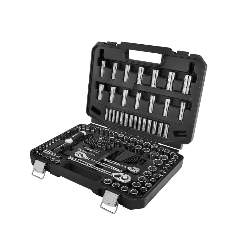 Free Shipping Multiple Drive 180-Piece Mechanics Tool Set Chrome Finish