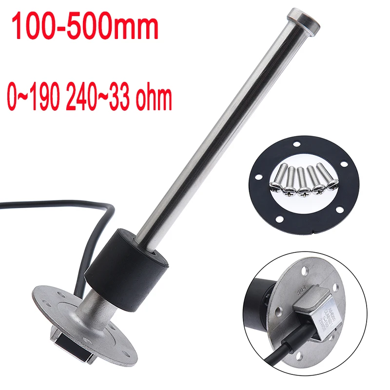 

100mm ~ 500mm Water Fuel Level Gauge Sensor 0~190 240~33 ohm Marine Boat Yacht Car Oil Liquid Tank Fuel Sender Unit Sensors