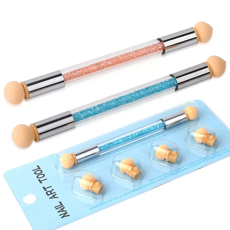

1 Pc Double-ended Sponge Blending Pen, and Gradient Pen with 4 Sponge Tips Nail Supplies for Professionals Nail Brush Nail Tools