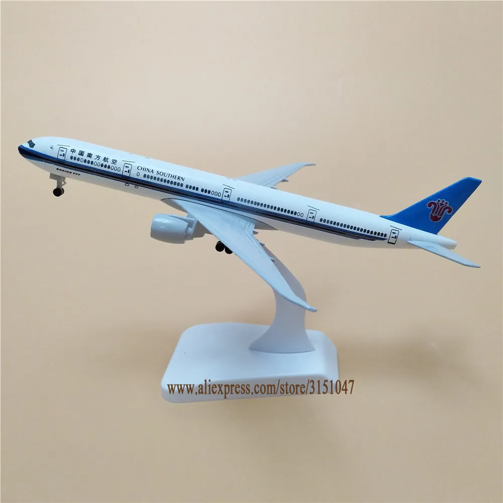 

Модель самолета из металлического сплава China South Airlines, модель самолета Боинг 777 B777, модель самолета с колесами, подарки 19 см