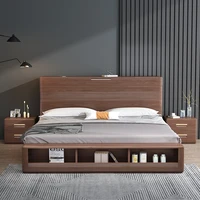 light luxury walnut master bedroom high box storage full muebles double modern minimalist 1 8m