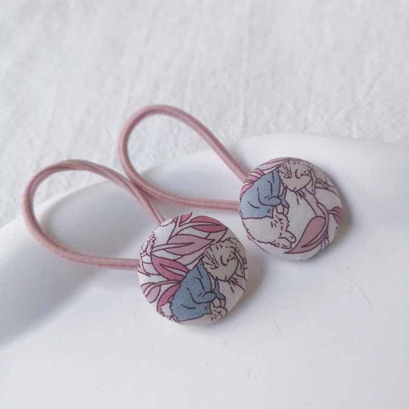 

1pc Girls Hair Accessories Cartoon Printed Cotton Cloth Hair Bands Soft Hair Ropes Nylon Baby Print Headband For Children Girls
