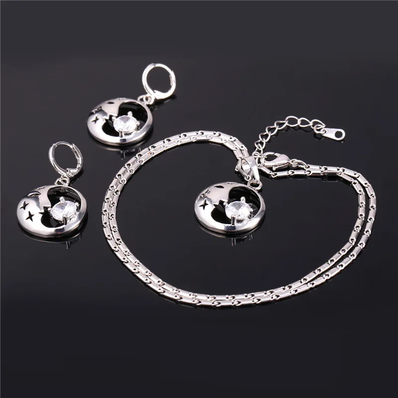 Женский ювелирный комплект из Луны и звезды с фианитом | Украшения аксессуары