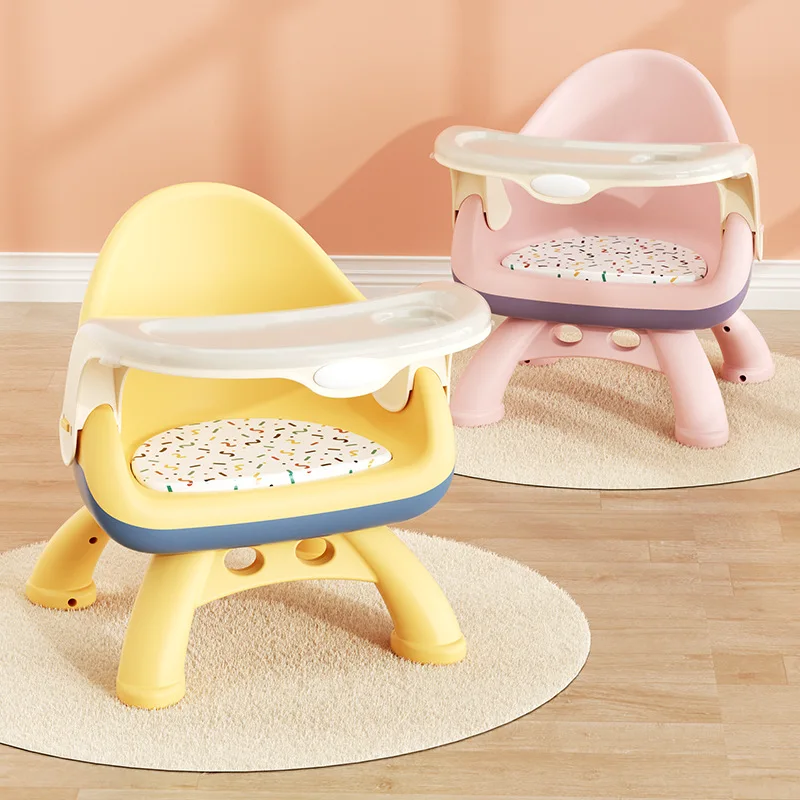 Baby Dining Chair Multifunctional with Sound Small Bench Children Eating Dining Chair Portable Stool Baby Plastic Backrest Seat