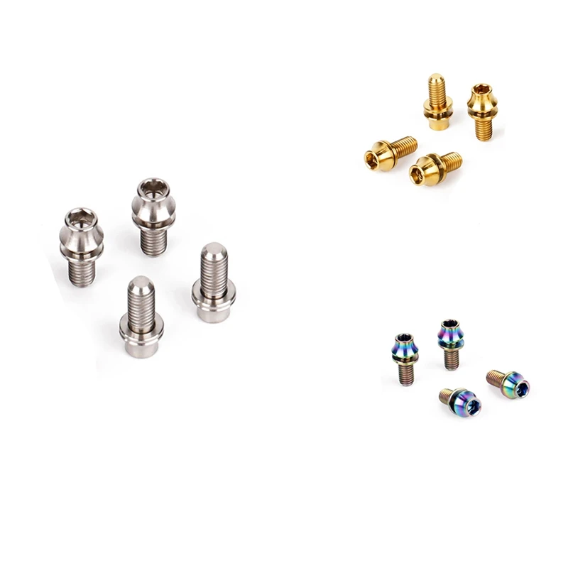 

4PCS/Lot Titanium TC4 Bolts M5x12mm Hex Head With Washer For Bicycle Bottle Cage Install MTB Ti Parts Screws