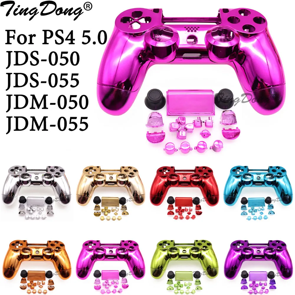 

TingDong DIY Housing Case Shell For PS4 5.0 Controller JDS-050 JDS 055 JDM 050 Front Back Cover Shell With Button Kit