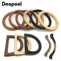 12pcs round d shaped wooden bag handle metal ring handbag handles replacement diy purse luggage handcrafted accessories