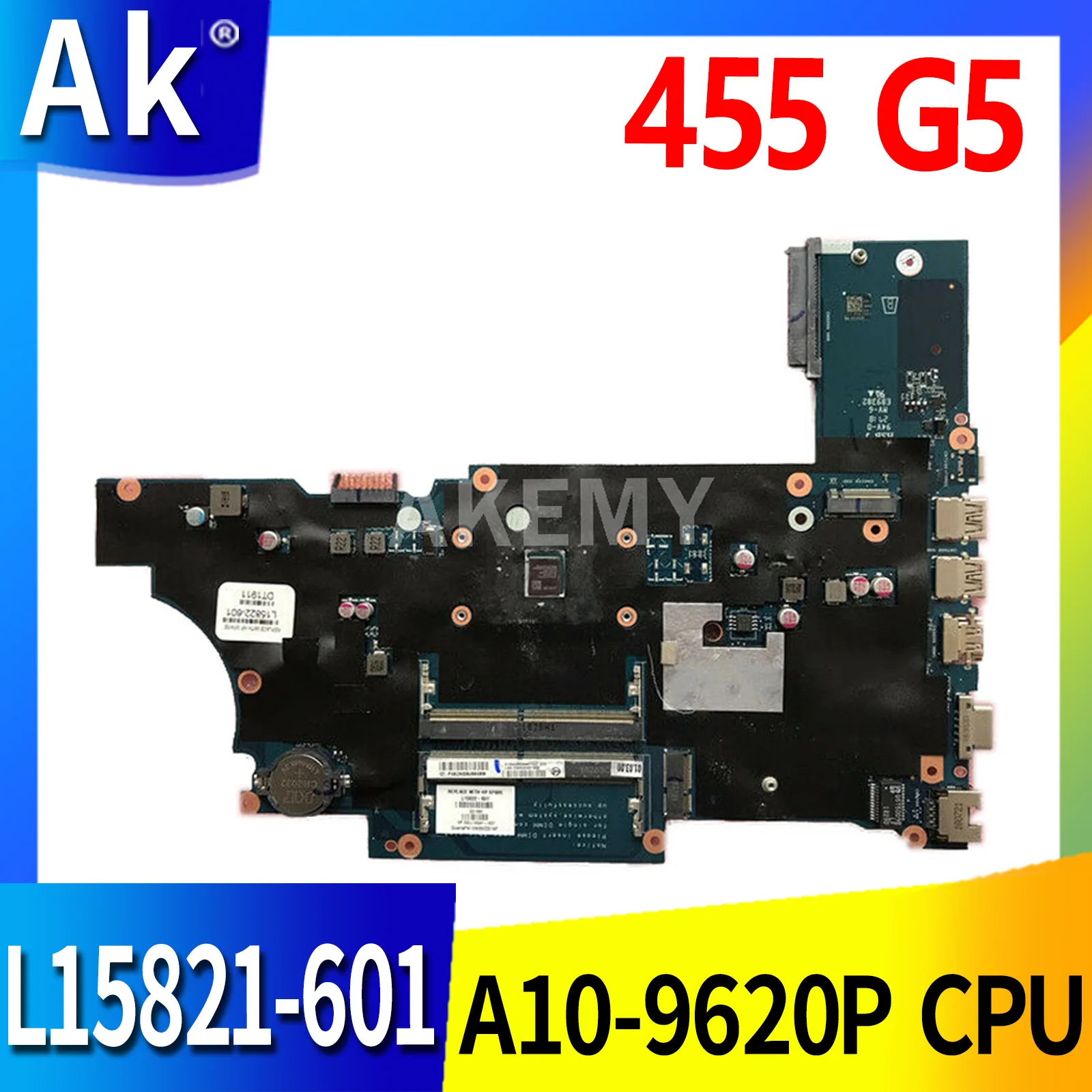 

For Hp Probook 455 G5 Laptop Motherboard With A10-9620P CPU L15821-601 L15821-001 DAX9AAMB6E0 DDR4 MB 100% Tested Fast Ship