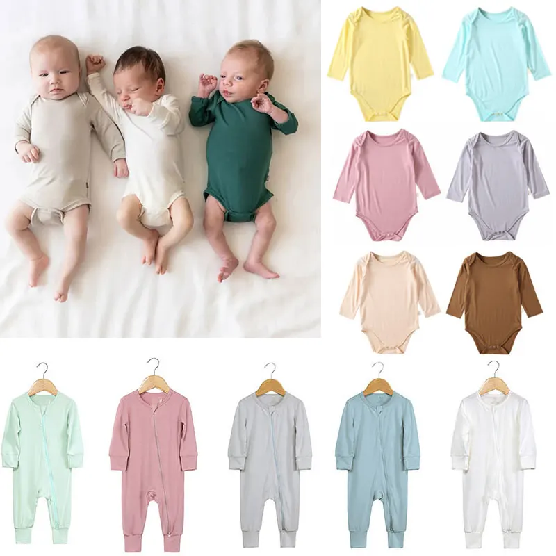 

0-24M Bamboo Fiber Onesie Baby Jumpsuit Short-Sleeve Baby Boy Clothes Solid New Born Girl Romper Baby Jumpsuit Girls Pajamas