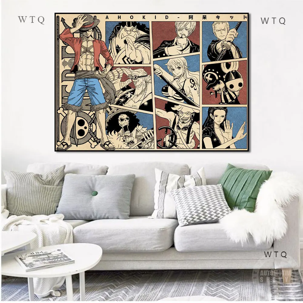 

Canvas Painting Classic Monkey D Luffy One Piece Poster print Wall Art Anime Cuadros Mural Home Kids Room home Decoration