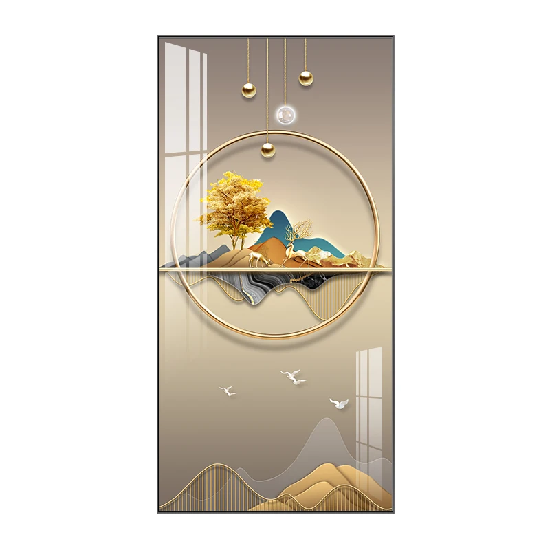 

Light luxury entrance decoration painting modern simple corridor decoration mural vertical end of corridor hanging painting floo