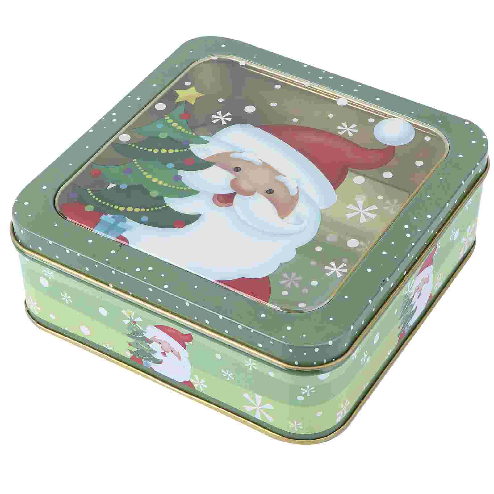 

Metal Christmas Tins Cookie Box Tinplate Gift Boxes Empty Jar Tin Holiday Storage Lidcase Packingcandy