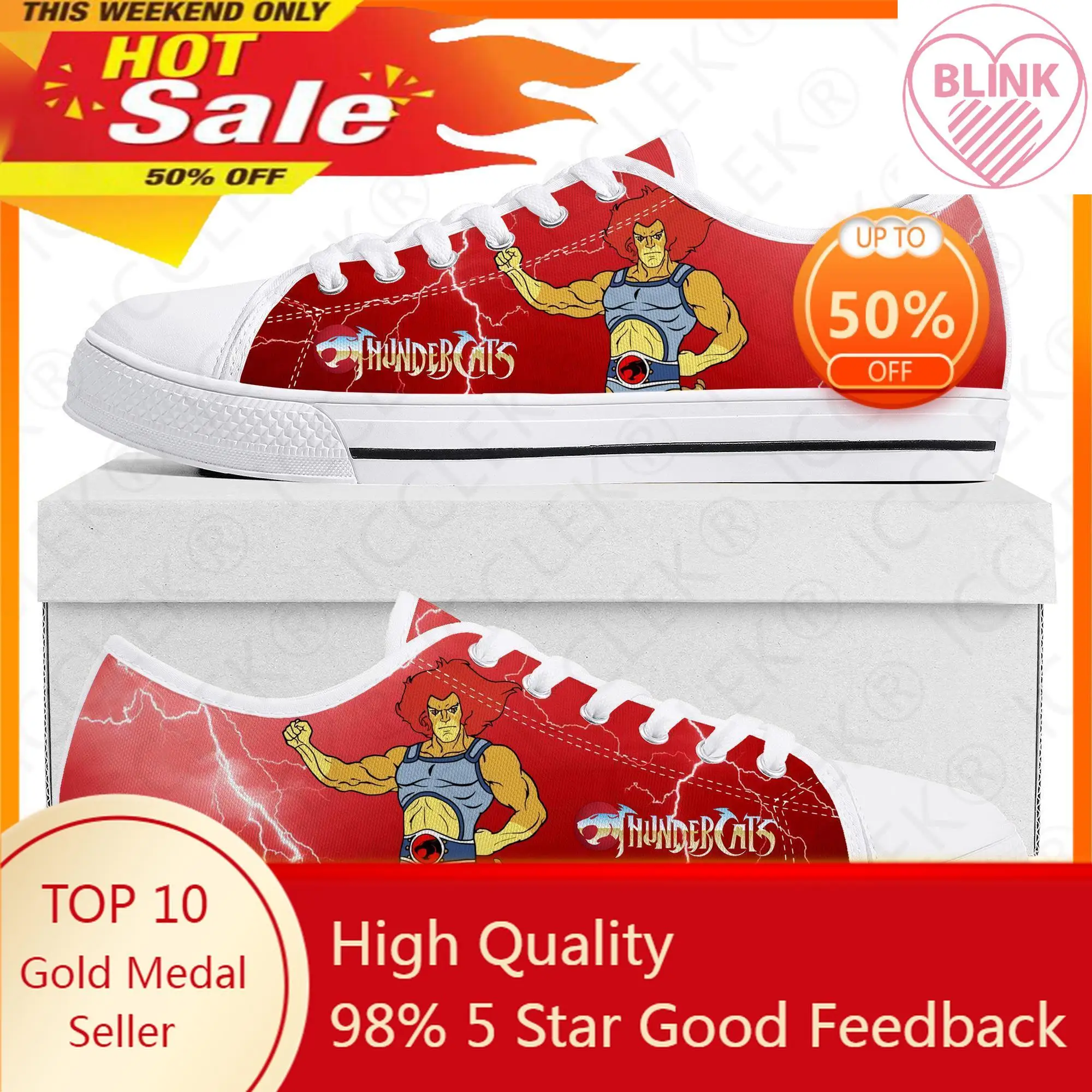 

Thundercats Cartoon Low Top Sneakers High Quality Mens Womens Teenager Canvas Sneaker Couple Casual Shoes Custom White Shoe