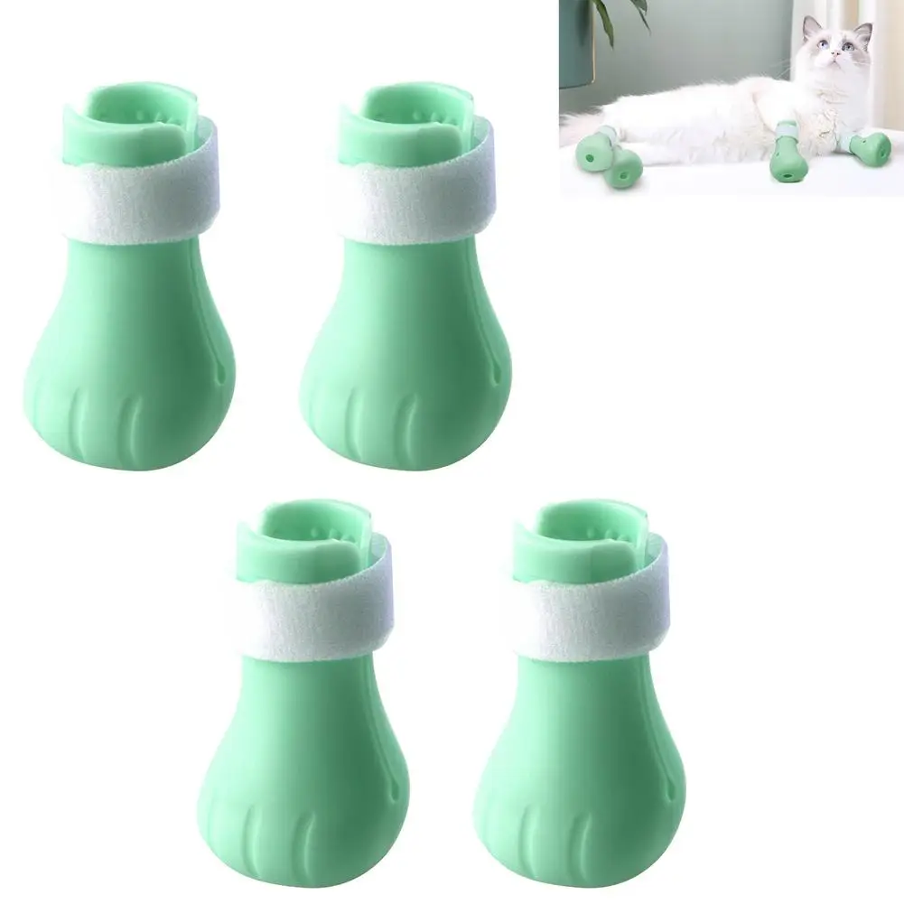 

4pcs Cat Claw Protector Bath Anti-Scratch Cat Shoes For Cat Adjustable Pet Bath Wash Boots Cat Paw Nail Cover Pet Grooming