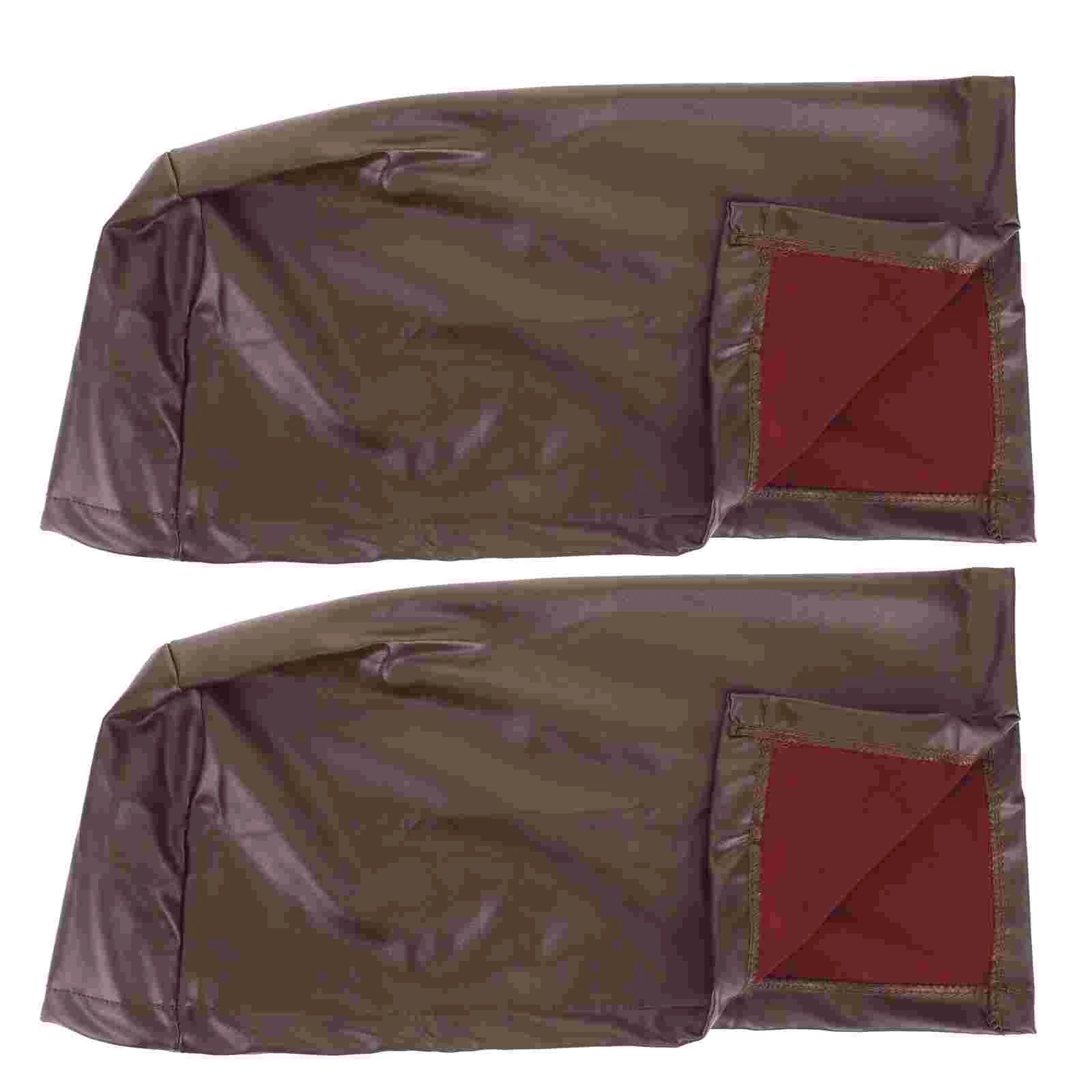 

2 Pcs Chair Covers Armchairs Home Armrest Universal Sofa Dark Brown Stretch For