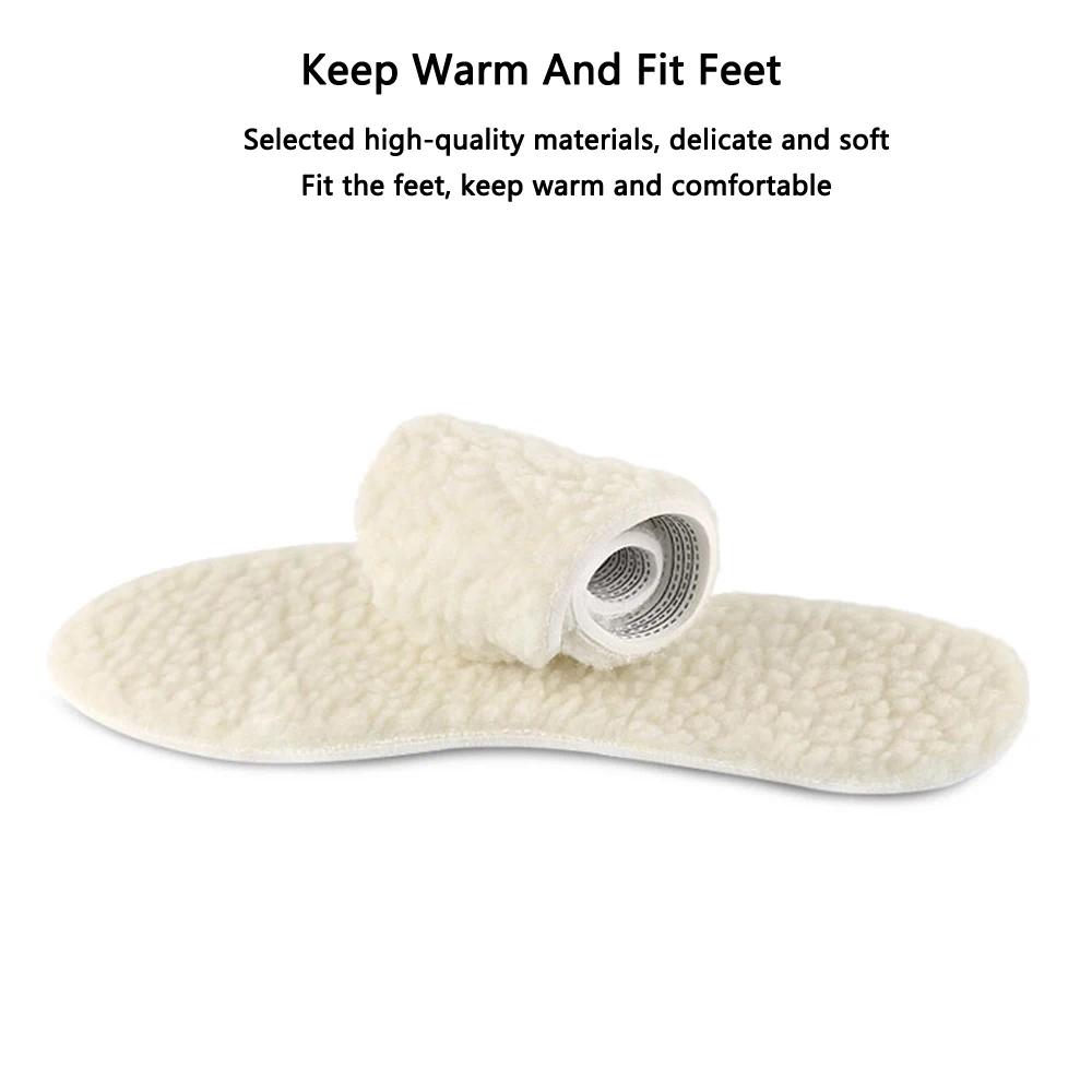 Warm Heated Insoles for Shoes Adults Children Thicken Cashmere Thermal Insoles Sweat Absorption Breathable Heating Shoe Pads