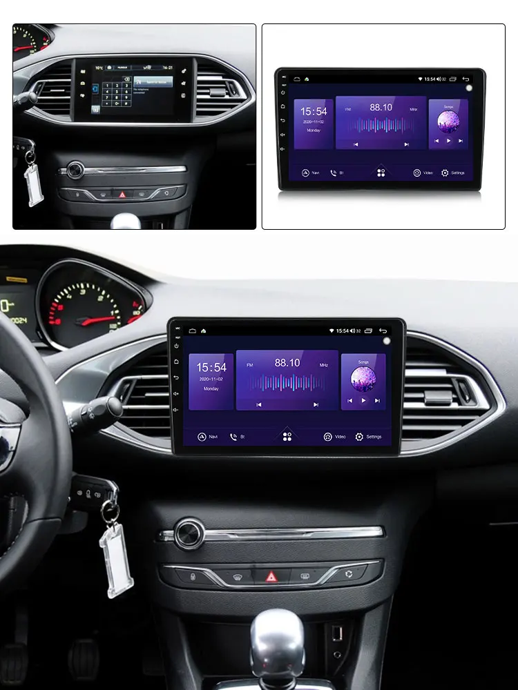 Navifly 8G + 128G автомобильный радиоприемник стерео видеоплеер для Peugeot 308 2013 - 2017