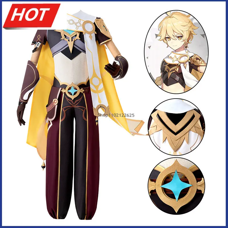 

Genshin Impact Cosplay Aether Costume Lumine Dress Ganyu Barbara Anime Cosplay Costume Wig for Halloween Comic Con Party Suit