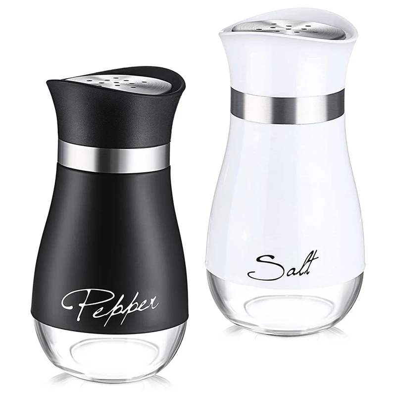 

2 Pieces Salt And Pepper Shakers Spice Dispenser With Adjustable Pour Holes Refillable Pepper Shaker Seasoning Cans