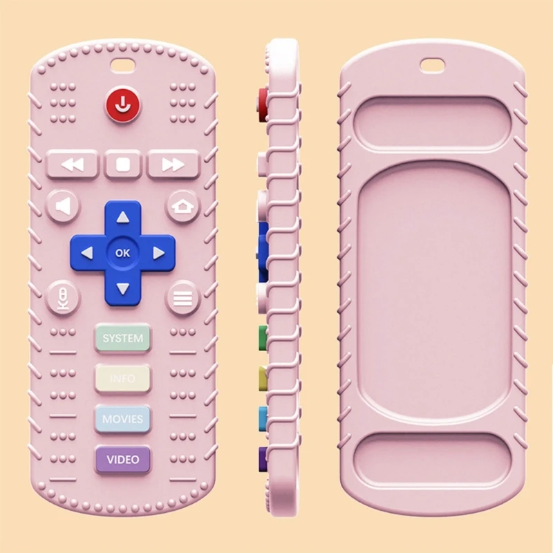 

Baby Teether Silicone Toddlers Sensory Toy Chew Educational Remote