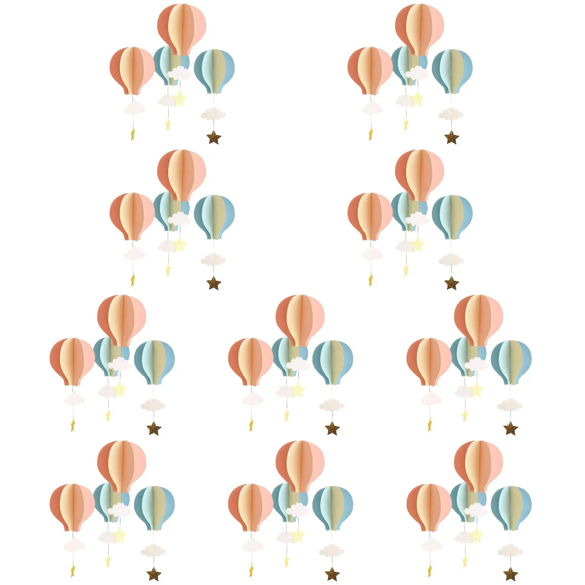 

40 Pcs Hanging Cloud Ornaments Baby Clouds Decor House Decorations Home Paper Lantern Child Flower Garlands