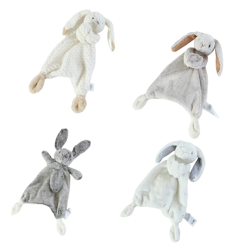

11'' Mood Comforter Bunny Baby Teething Toy Soft Animal for Doll Room Decoration Mood Appease Toy for Infant Crib Orname