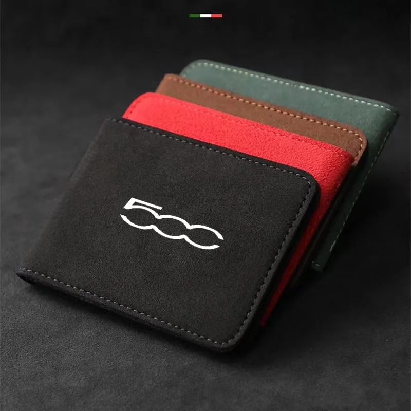 

Car Documents Storage Bag Suede Wallet for Fiat 500 500x 500i 500c Abarth ID Card Driver License Holder Organizer Bag