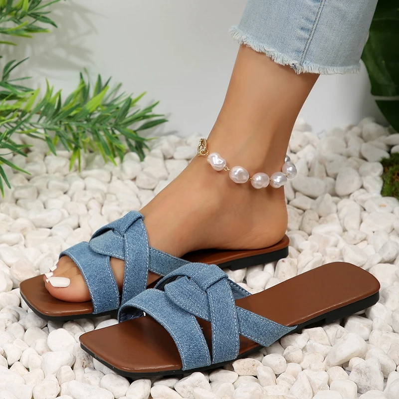 Fashion Brand Casual Women Slippers Outdoor Summer Sandals Beach Shoes Ladies Flip Flops Comfy Flat Shoes Woman Slides Big Size