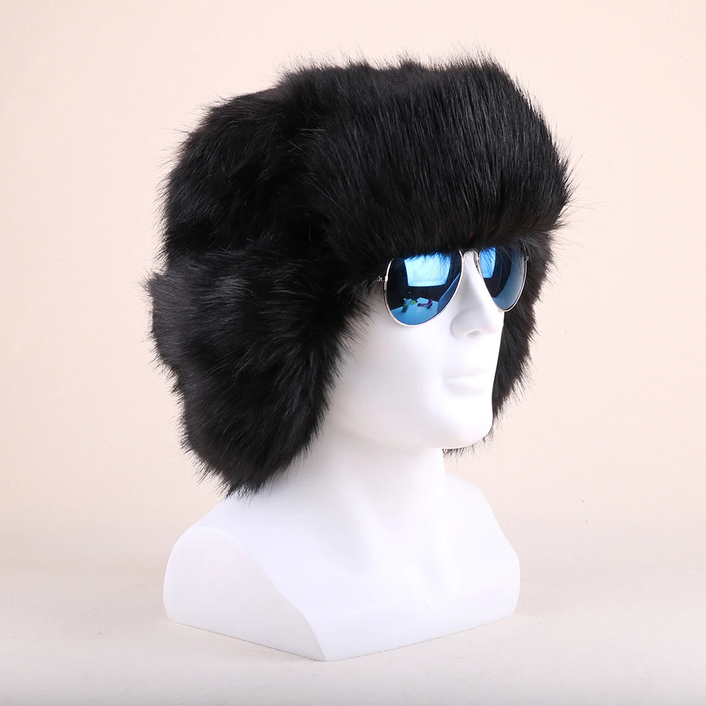 

Русская ушанка из искусственного лисьего меха для мужчин и женщин, зимняя пушистая ушанка, Авиатор, пилот, охотничий охотник, Лыжная шапка