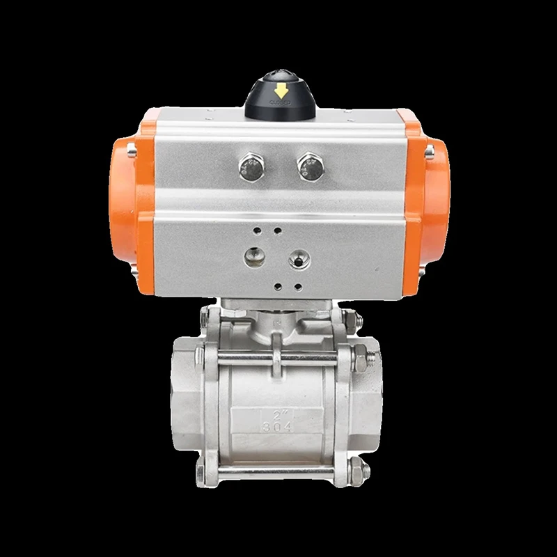 Фото Dmh .1PC Новый трехсоставной пневматический шаровой кран DN8 DN10 DN15 DN20 DN25 DN32 DN40 с высокой платформой и двухсторонним цилиндром №2