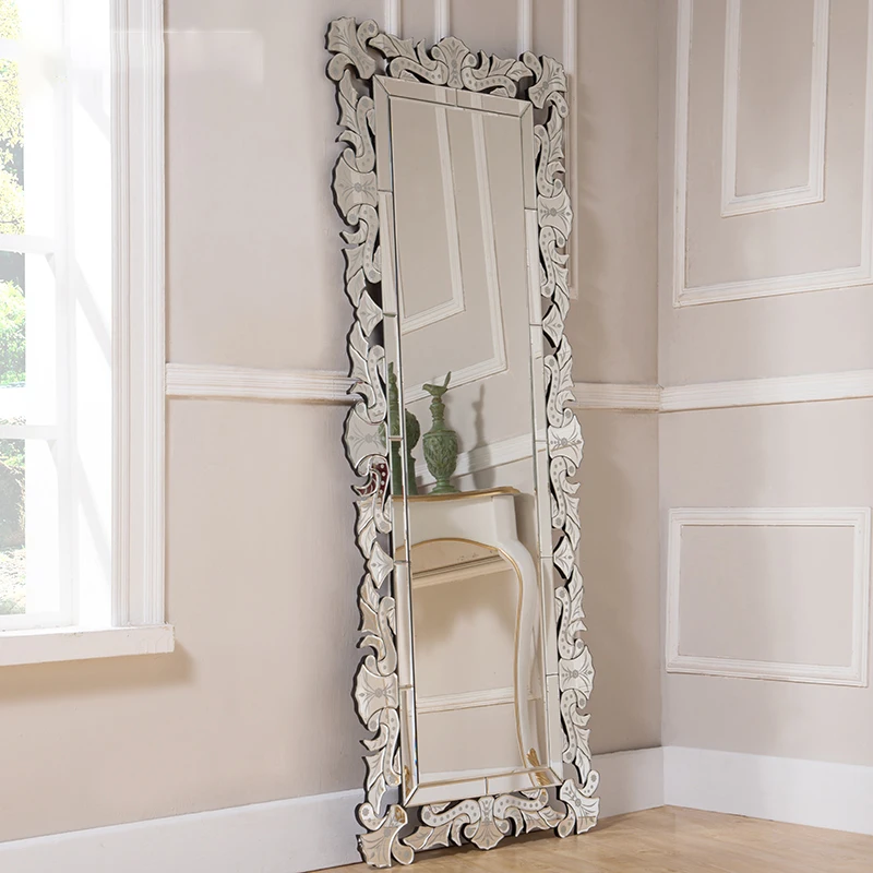 

Floor-to-ceiling carved mirror Decorative mirror Dressing mirror Dressing mirror European style for clothing store