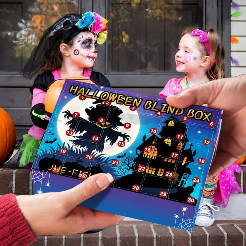 

Fun Blind Box Gift Halloween 30 Grid Decompression Children Toys Planetary Plate Comfortable Touch Countdown Calendar Blind Box