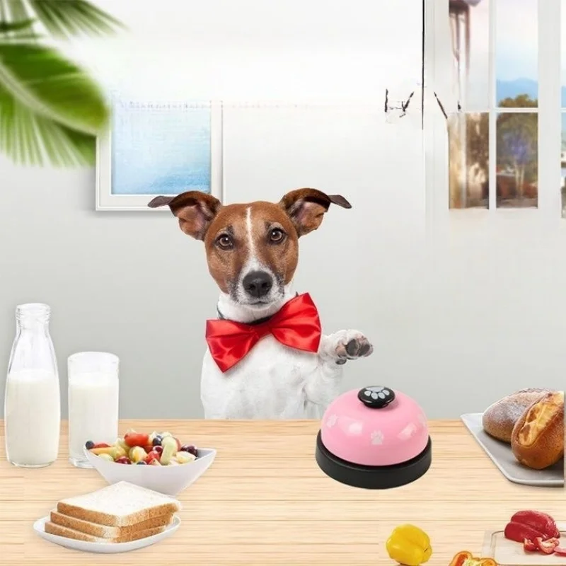 

Free Shipping Dog ringer pet supplies trainer metal sounding ringing bell cat dog barking order bell dog footprints intelligence