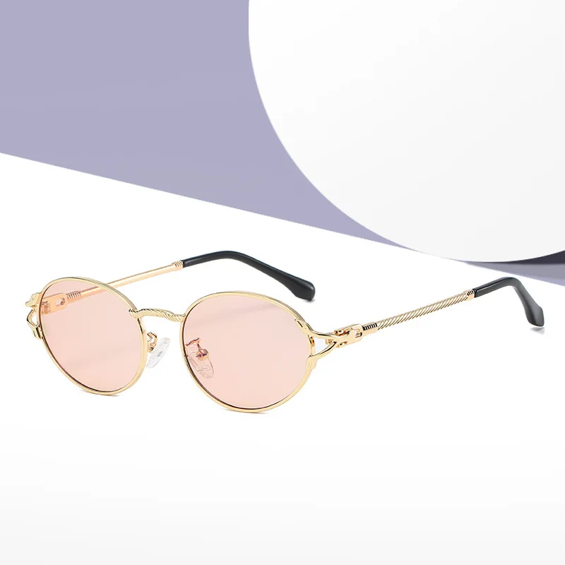 

Small Round Sunglasses Women Men UV400 Metal Brand Designer Punk Sun Glasses Steampunk Vintage Goggles Black Shades