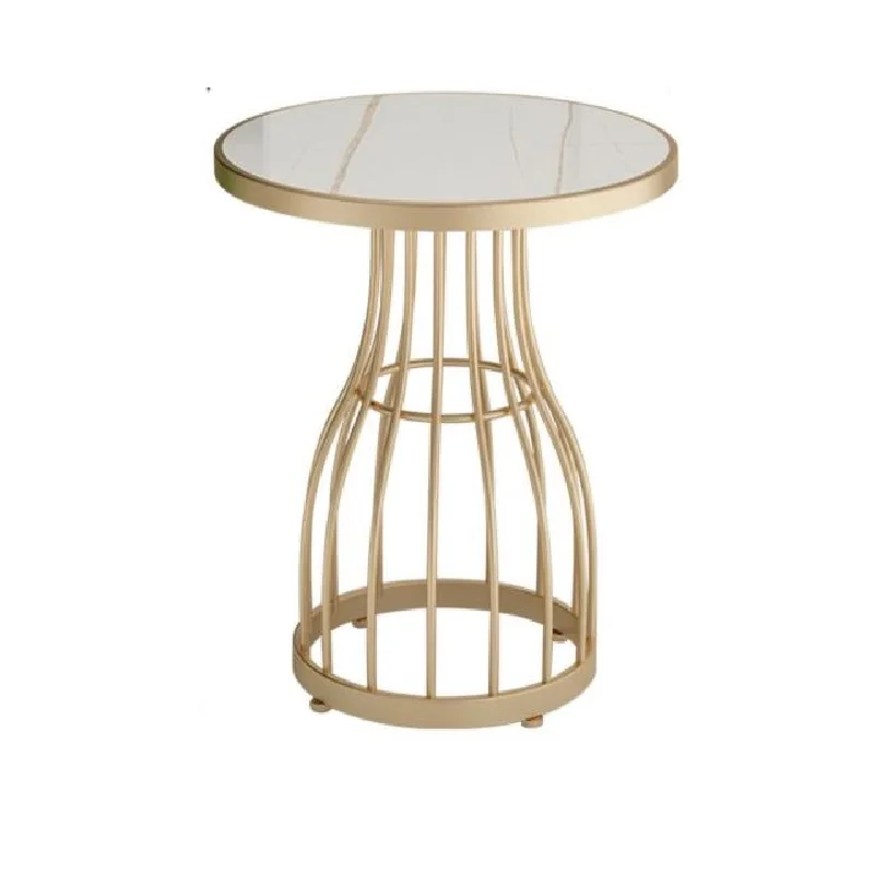 

Nordic Living Room Bedroom Iron Marble Side Table Modern Simple Light Luxury Round Tea Table