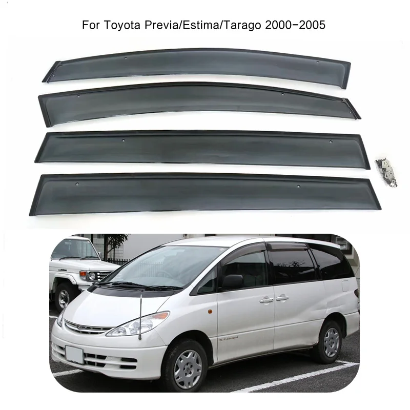 Фото Дефлекторы окон, ветровики, защита от дождя для Toyota Previa/Estima/Tarago 2001, 2003, 2004, 2005 годов выпуска, аксессуары №1