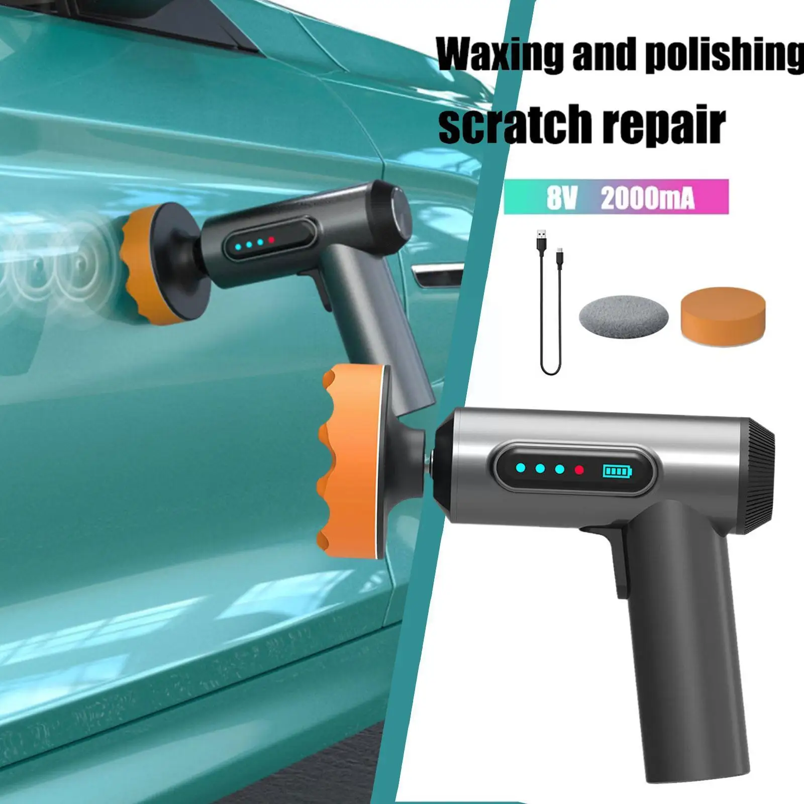 

Car Polisher Machine Wireless Electric Polishing Wax Machine Adjustable Household Waxing Tool Car Display Sealing Digital S F3P8