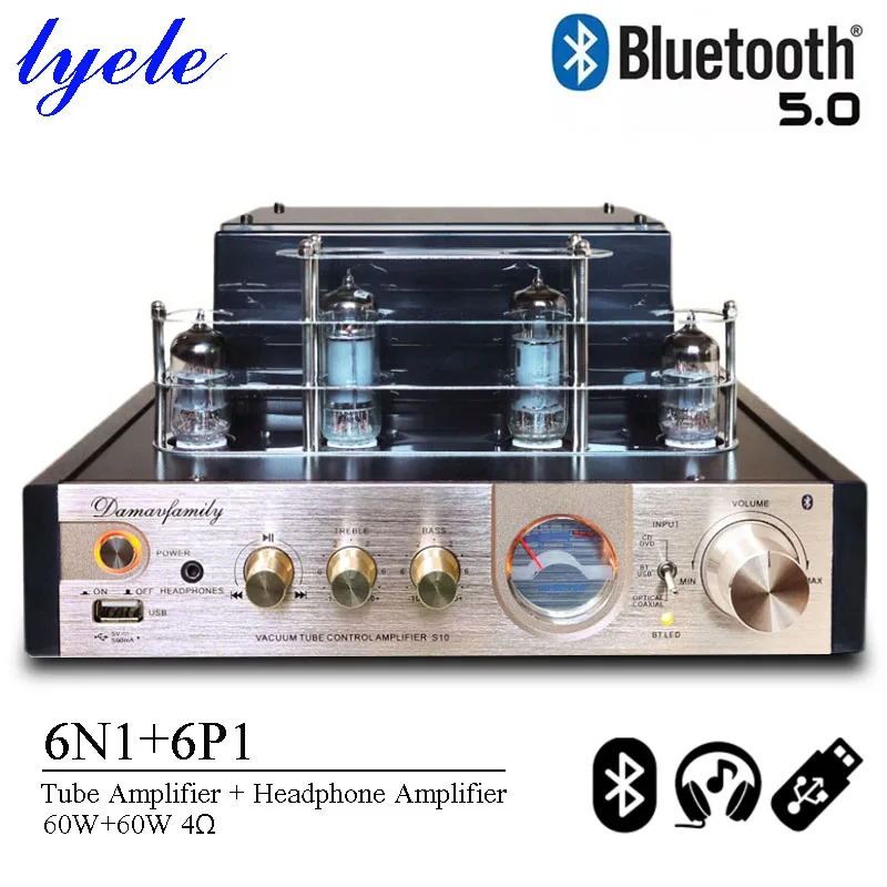 

Lyele Audio 6p1 6n1 Vacuum Tube Amplifier Headphone Amplifier Bluetooth 5.0 Support Fiber Coaxial Input 60w*2 Usb Player Mp3