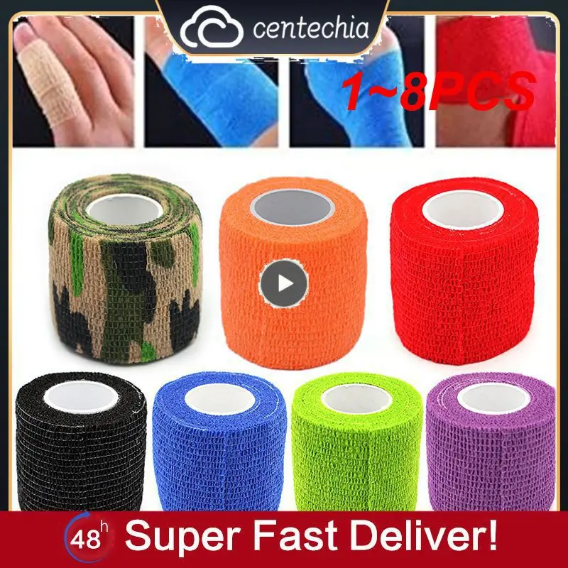 

1~8PCS Roll 4.5m Blue Waterproof Bandage First Aid Kit Security Self-Adhesive Elastic Bandage Emergency Survival Kit