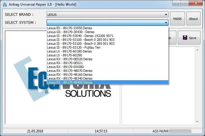 AIRBAG Universal Repair 3.8 (2018)+USB-ключ