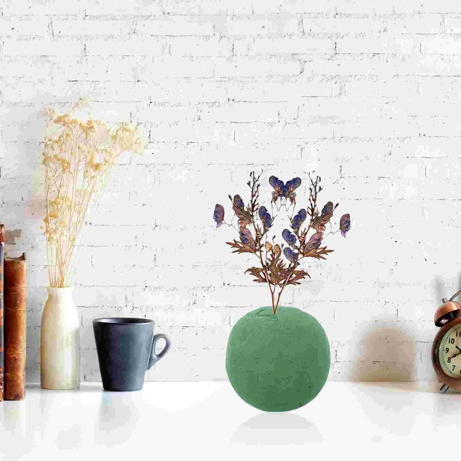 2 Pcs Flower Mud Sphere Foams Ball Wet Round Floral Artificial Flowers Bouquet Plant Phenolic Resin Balls Office