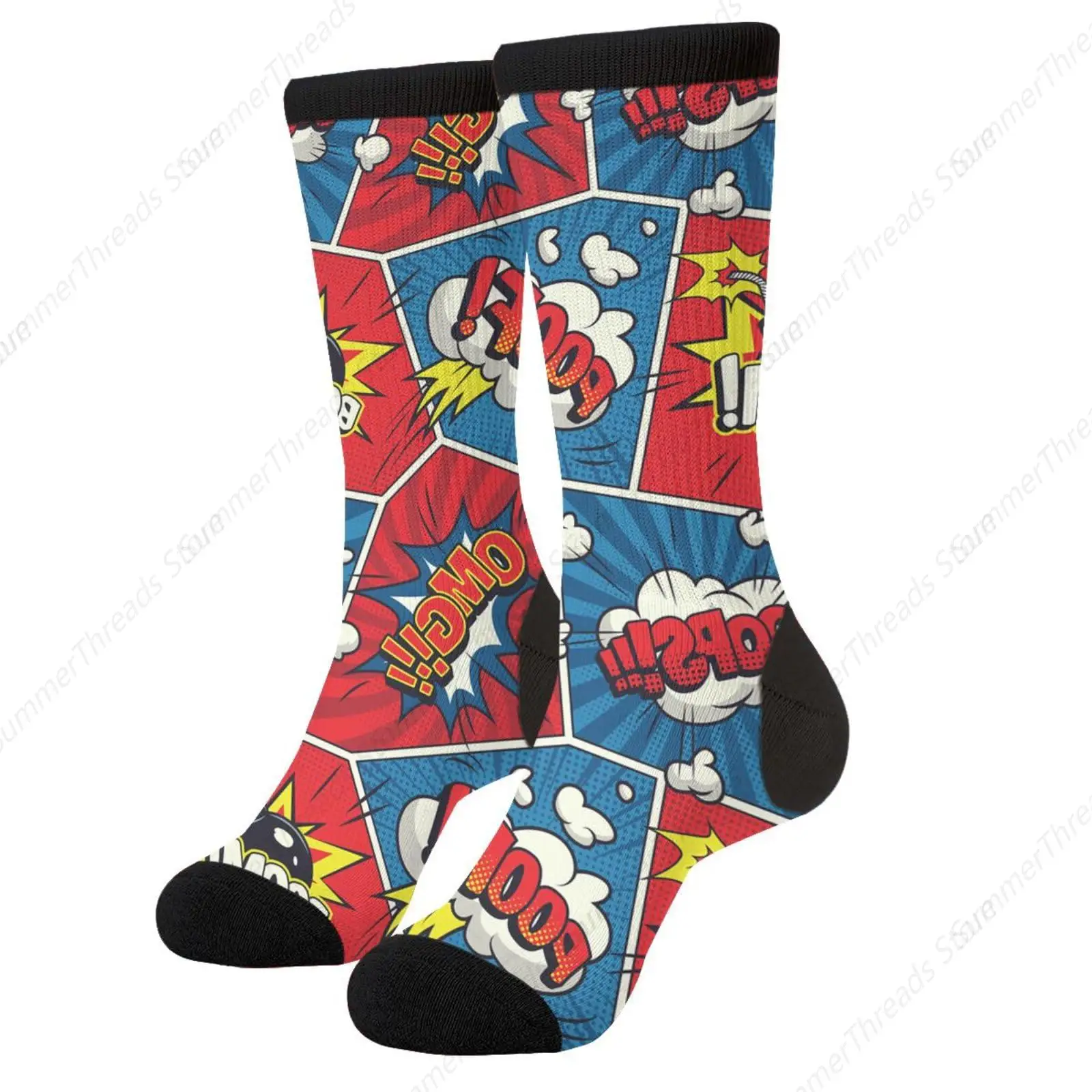 Женские новые носки с изображением комиксов Bubbles Smoke Clouds повседневные забавные