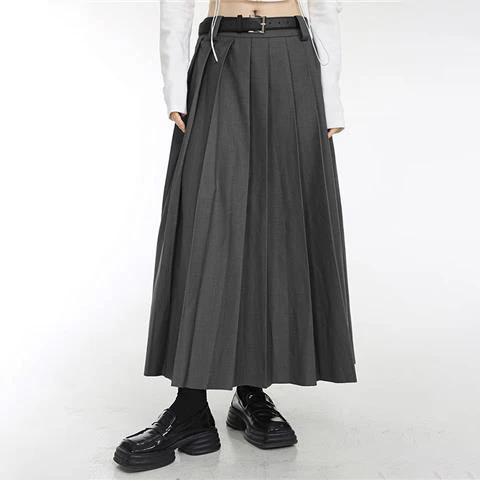 Autumn 2022 New Women's Dress Solid Slim Stand Collar Sleeveless Vest Fashion High Waist   pleated skirt  Casual