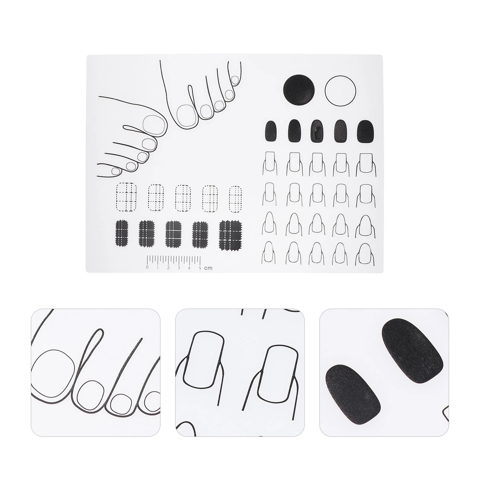

Silicone Manicure Pad Acrylic Nail Mat White Matte Application Practice Silica Gel Fingernail Nails Tools