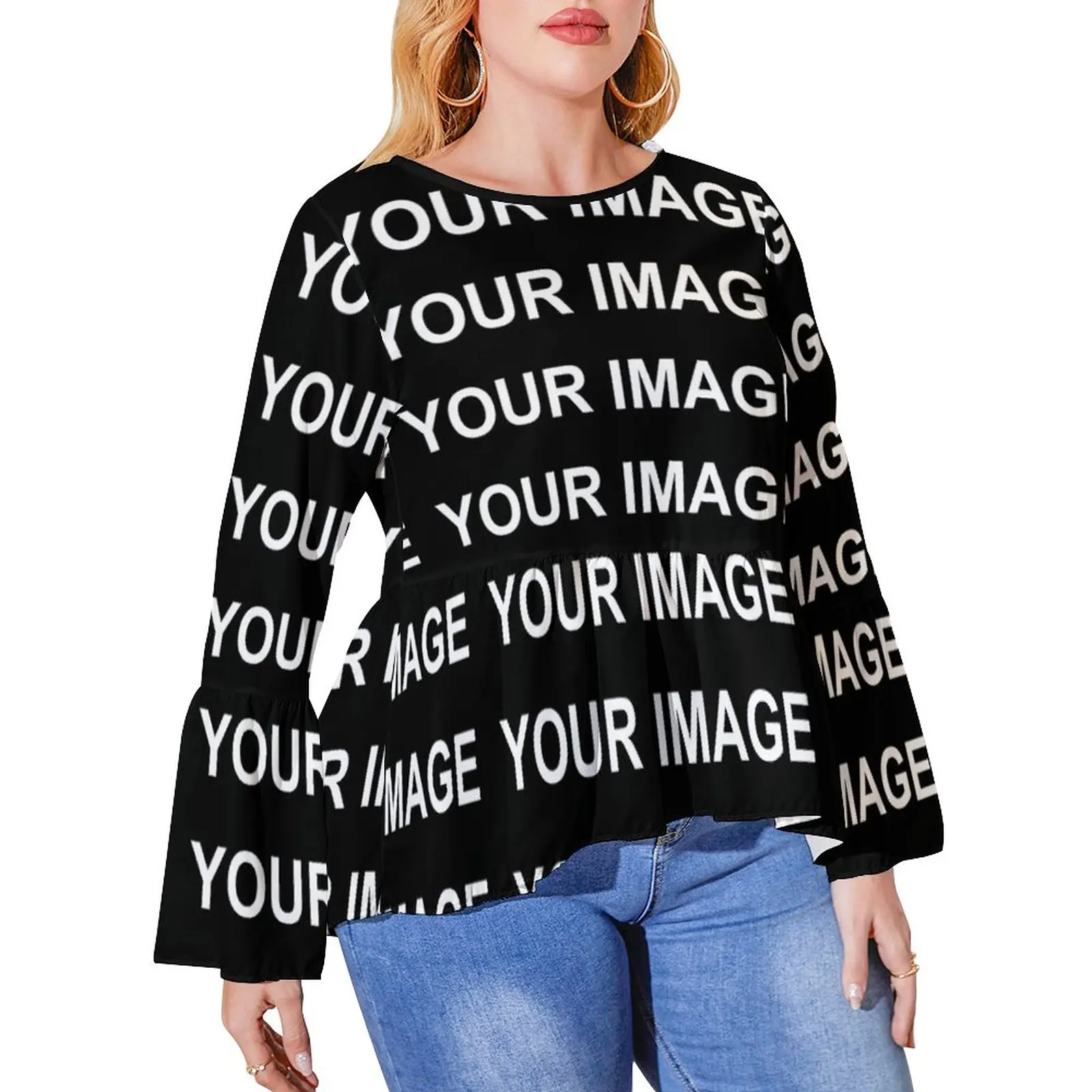 Your Image Customized T-Shirts Custom Made Design Funny T Shirt Female Long Sleeve Fashion Tshirt Print Top Tees Plus Size 6XL