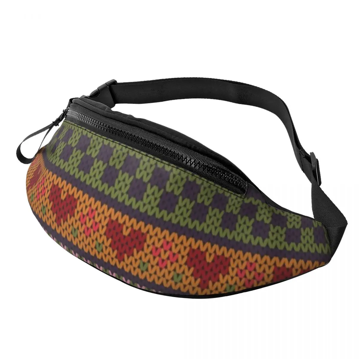 

Llama Knit Alpaca Waist Bag Heart Flower Polyester Picture Waist Pack Teenagers Sports Bag